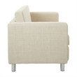 Scranton & Co Contemporary Loveseat in Cream Fabric Chrome Finish Legs