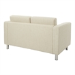 Scranton & Co Contemporary Loveseat in Cream Fabric Chrome Finish Legs