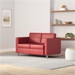 Scranton & Co Contemporary Loveseat in Lipstick Red Faux Leather