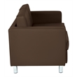 Scranton & Co Contemporary Loveseat in Java Brown Faux Leather