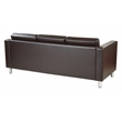 Scranton & Co Easy-Care Espresso Brown Faux Leather Sofa with Silver Legs