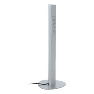 Scranton & Co 36&quot Freestanding Power Tower in Silver Metal 3AC+USB