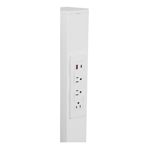 Scranton & Co 36&quot Freestanding Power Tower in White Metal 3AC+USB