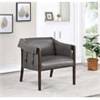 Scranton & Co Mid-Century Sling Accent Chair in Pewter Gray Faux Leather