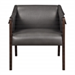 Scranton & Co Mid-Century Sling Accent Chair in Pewter Gray Faux Leather