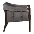 Scranton & Co Mid-Century Sling Accent Chair in Pewter Gray Faux Leather