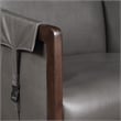 Scranton & Co Mid-Century Sling Accent Chair in Pewter Gray Faux Leather
