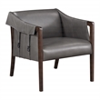 Scranton & Co Mid-Century Sling Accent Chair in Pewter Gray Faux Leather