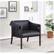 Scranton & Co Mid-Century Sling Accent Chair in Black Faux Leather