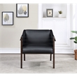 Scranton & Co Mid-Century Sling Accent Chair in Black Faux Leather
