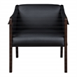 Scranton & Co Mid-Century Sling Accent Chair in Black Faux Leather