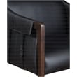 Scranton & Co Mid-Century Sling Accent Chair in Black Faux Leather