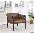 Scranton & Co Mid-Century Sling Accent Chair in Molasses Brown Faux Leather