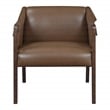 Scranton & Co Mid-Century Sling Accent Chair in Molasses Brown Faux Leather