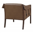 Scranton & Co Mid-Century Sling Accent Chair in Molasses Brown Faux Leather