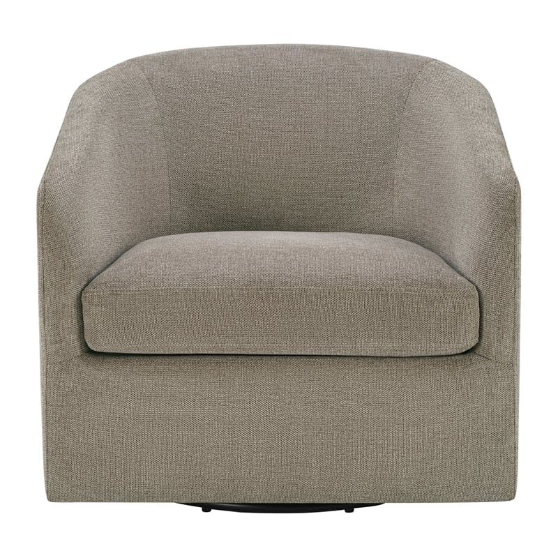 Scranton & Co Barrel Swivel Tub Chair in Taupe Fabric Fully Assembled