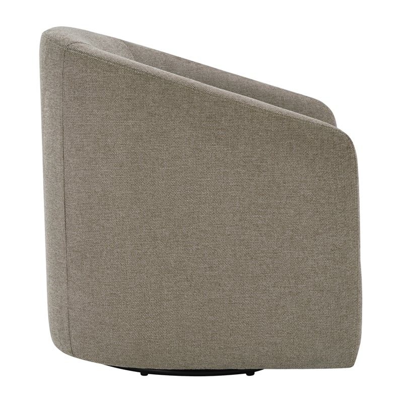 Scranton & Co Barrel Swivel Tub Chair in Taupe Fabric Fully Assembled