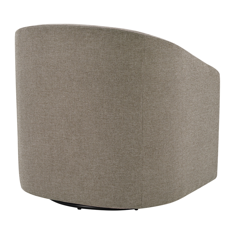 Scranton & Co Barrel Swivel Tub Chair in Taupe Fabric Fully Assembled