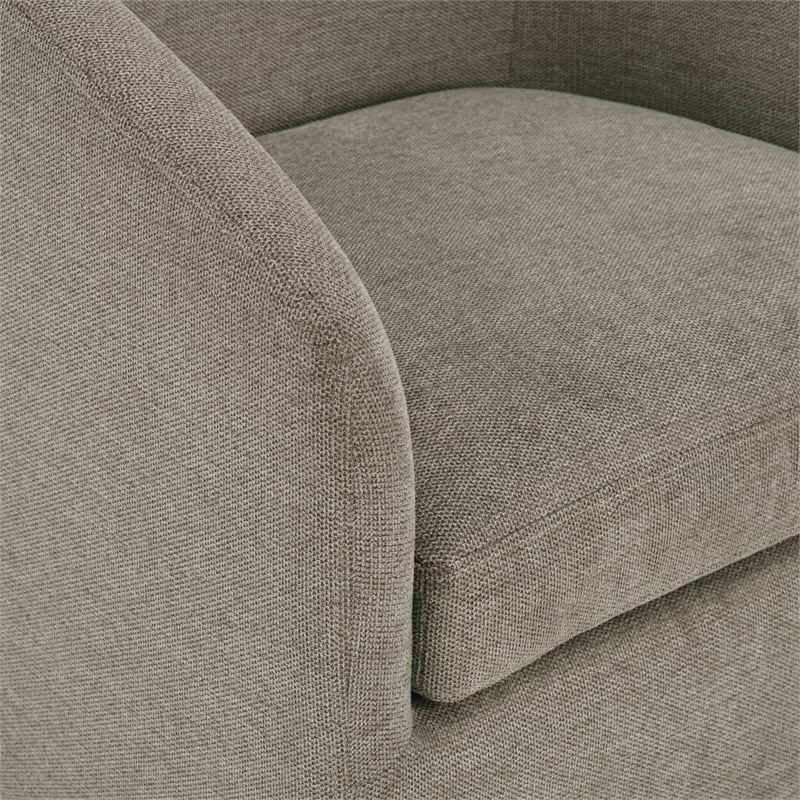 Scranton & Co Barrel Swivel Tub Chair in Taupe Fabric Fully Assembled