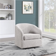 Scranton & Co Barrel Swivel Tub Chair in Ash Gray Fabric Fully Assembled