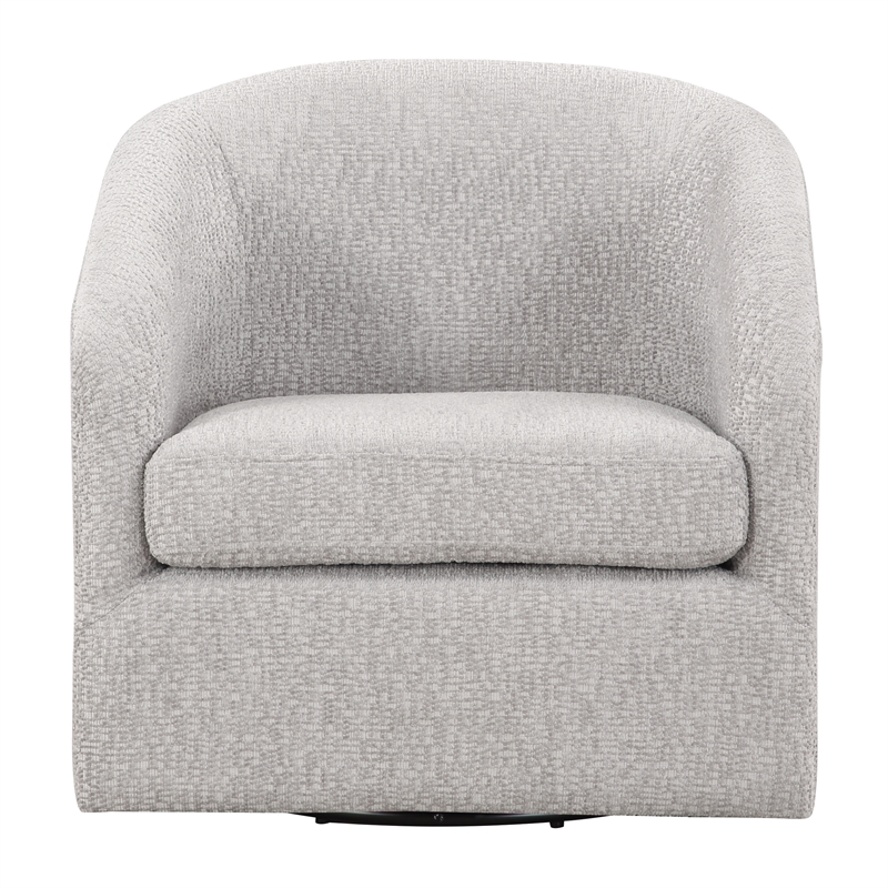 Scranton & Co Barrel Swivel Tub Chair in Ash Gray Fabric Fully Assembled