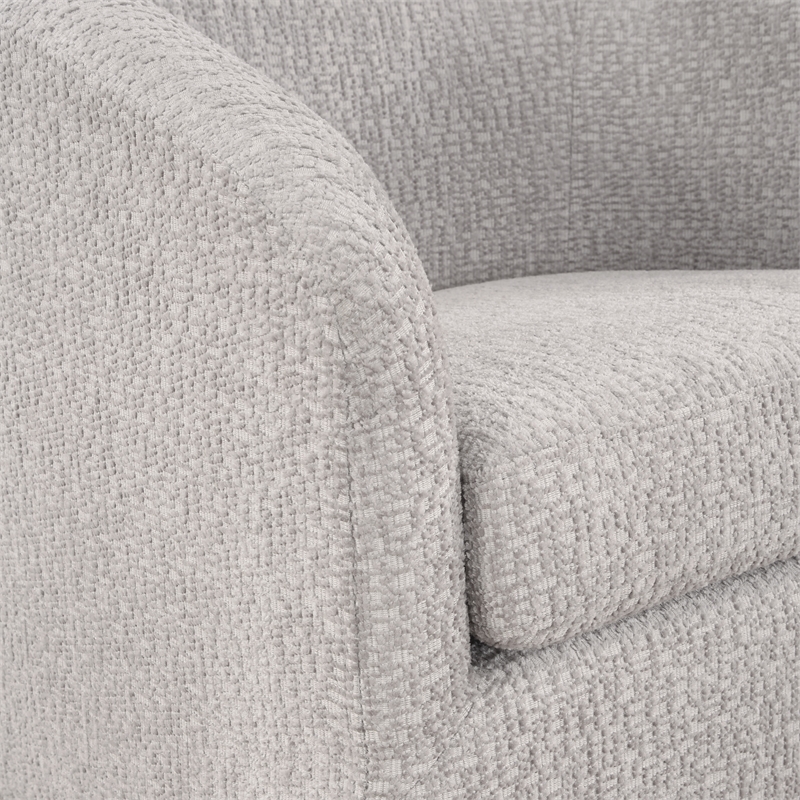 Scranton & Co Barrel Swivel Tub Chair in Ash Gray Fabric Fully Assembled