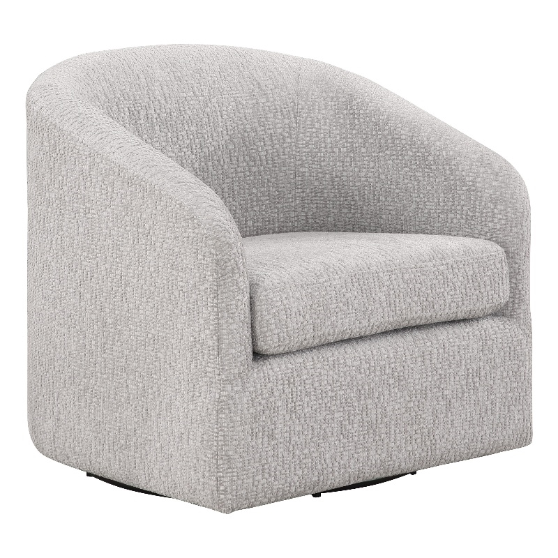 Scranton & Co Barrel Swivel Tub Chair in Ash Gray Fabric Fully Assembled