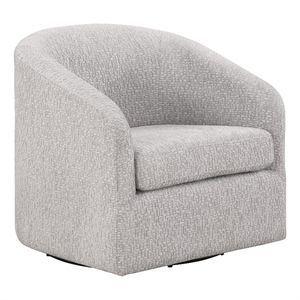 Scranton & Co Barrel Swivel Tub Chair in Ash Gray Fabric Fully Assembled