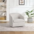 Scranton & Co Barrel Swivel Accent Chair in Cream Fabric Fully Assembled
