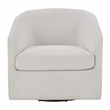 Scranton & Co Barrel Swivel Accent Chair in Cream Fabric Fully Assembled