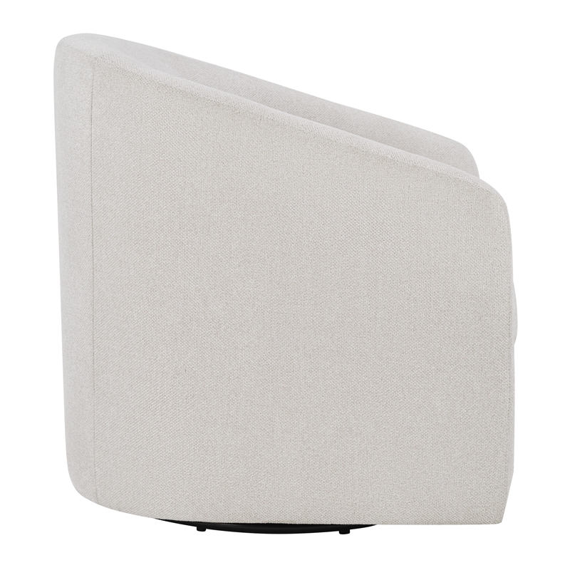 Scranton & Co Barrel Swivel Accent Chair in Cream Fabric Fully Assembled