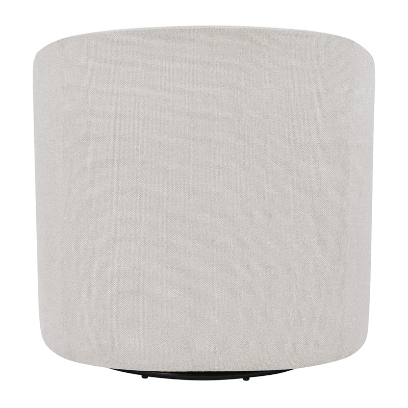 Scranton & Co Barrel Swivel Accent Chair in Cream Fabric Fully Assembled