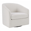 Scranton & Co Barrel Swivel Accent Chair in Cream Fabric Fully Assembled