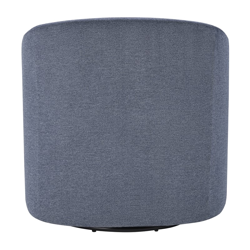 Scranton & Co Barrel Swivel Accent Chair in Blue Fabric Fully Assembled