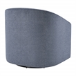 Scranton & Co Barrel Swivel Accent Chair in Blue Fabric Fully Assembled