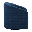 Scranton & Co Barrel Swivel Accent Chair in Navy Blue Fabric Assembled