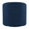 Scranton & Co Barrel Swivel Accent Chair in Navy Blue Fabric Assembled