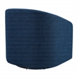 Scranton & Co Barrel Swivel Accent Chair in Navy Blue Fabric Assembled