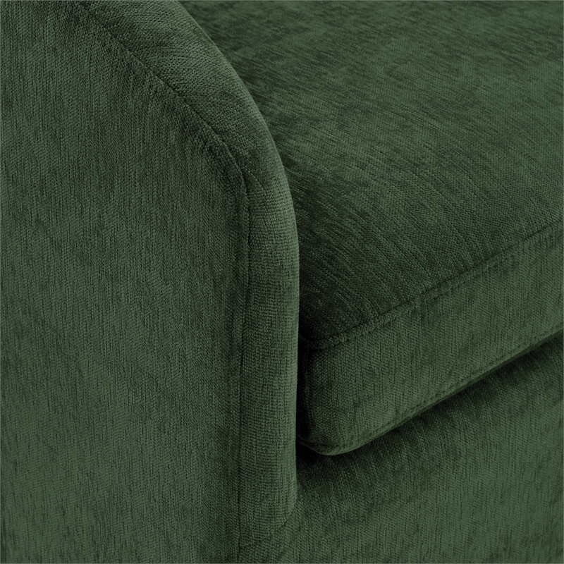 Scranton & Co Barrel Swivel Accent Chair in Green Fabric Fully Assembled