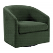 Scranton & Co Barrel Swivel Accent Chair in Green Fabric Fully Assembled