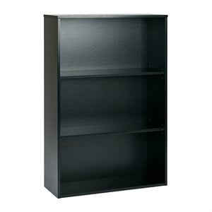 Scranton & Co 48&quot 3-Shelf Multipurpose Bookcase in Black Engineered Wood