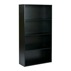 Scranton & Co 60&quot 4-Shelf Multipurpose Bookcase in Black Engineered Wood