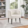 Scranton & Co Contemporary Accent Chair in White Cord Fur with Black Legs