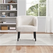 Scranton & Co Contemporary Accent Chair in White Cord Fur with Black Legs