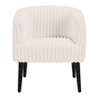 Scranton & Co Contemporary Accent Chair in White Cord Fur with Black Legs