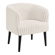 Scranton & Co Contemporary Accent Chair in White Cord Fur with Black Legs