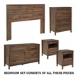 Scranton & Co Deluxe 5-Piece Queen/Full Bedroom Set in Classic Walnut