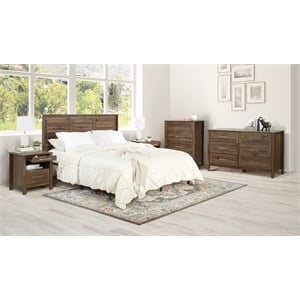 Scranton & Co Deluxe 5-Piece Queen/Full Bedroom Set in Classic Walnut