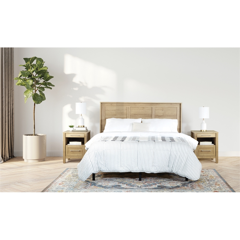 Scranton & Co 3-Piece Queen/Full Headboard and 2 Nightstands in Canyon Oak