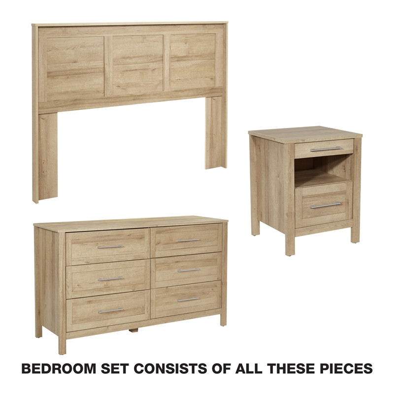 Scranton & Co Queen/Full 3-Piece Bedroom Set in Canyon Oak Finish